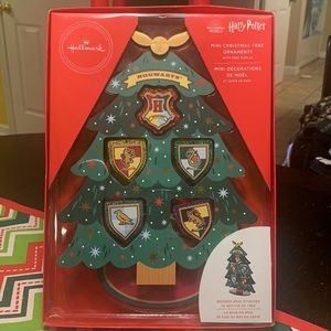 Harry Potter Mini Christmas Tree Ornaments with Tree Display